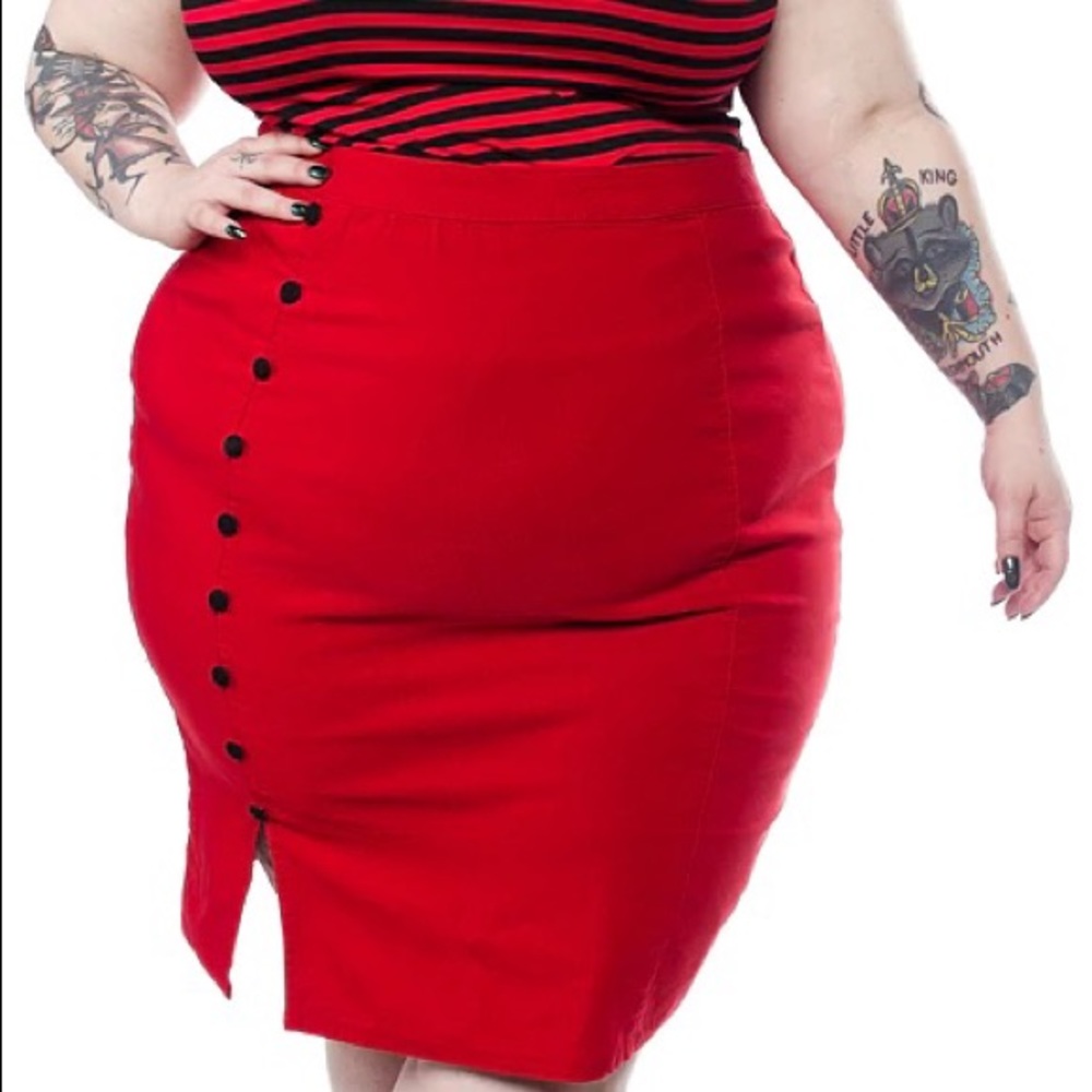 *NEW* Fancy Red Pencil Skirt